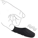 Enlove Silikon Erotik Fingervibrator Vibratoren für sie Klitoris und G-punkt inklusive Batterien Sexspielzeug für Frauen, Männer & Paare Schwarz, 60 g