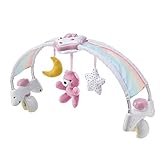 Chicco Regenbogen-Spielbogen für Kinderbett, 2in1 Evolutionskompatibel Next2Me, Babywanne mit Regenbogen und Nachtlicht Kinder mit entspannender Musik und weichen Anhängern - Baby Spiele, ab 0 Monate