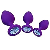 3 Stück Sexspielzeug Analplug Set Anal Plug Butt Plug Silikon Buttplug für Frauen und Männer Größen Klein+Medium+Groß Anal Plug Set für Anfänger Erfahrene Männer Frauen (Lila)