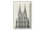 Femer Blechschild Zeichnung 20x30cm der Dom zu Köln Kölner Dom