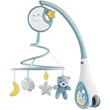 Chicco Next2Dreams Babybett Mobile mit Licht und Musik - 3 in 1 Baby Mobile Kompatibel mit Next2Me Babybett, mit Soundeffekten, Nachtlichtprojektor und Klassischer Musik - 0+ Monate, Blau