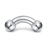 Funseedrr Innengewinde Curved Barbell Piercing Banane mit Kugel Edelstahl (1.6 2 2.5 3 4 5 6 8 10mm Dicke)