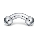 Funseedrr Innengewinde Curved Barbell Piercing Banane mit Kugel Chirurgenstahl (1.6 2 2.5 3 4 5 6 8 10mm Dicke)