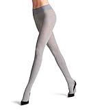 FALKE Damen Strumpfhose Family Rib W Ti Baumwolle einfarbig 1 Stück, Grau Light Grey Melange 3390, 40-42