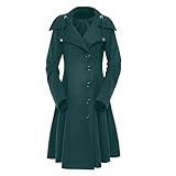 Generisch Wintermantel Damen Lang Elegant Wollmantel Zweireihig Wintercoat Mit Kaputze Mantel Dicke Trenchcoat Winter Winterjacke Warm Kapuzenjacke Einfarbig Damen-Mäntel Winddicht Jacke Outdoor