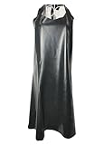 Ichlovdu Echt Latex Schürze Bondage Sm Apron Damen Rubber Erotic Kleidung Sexy Cosplay (Schwarz)