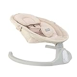 MoMi KENANI SAND Babywippe für Babys bis 9 kg, mit LED-Display, Fernbedienung & Bluetooth für Smartphone, Batterie- oder Stromanschluss, mit 5-Punkt-Sicherheitsgurt, Bügel und Spielzeug