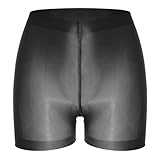 ranrann Nylon Unterhose Damen Sexy Briefs Shorts Slip Durchsichtig Boxershorts Panties Unterwäsche Dessous Elastisch Schwarz Einheitsgröße