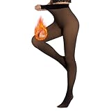 Yilanmy Thermo Strumpfhose Damen Winter Gefütterte Strumpfhose mit Polka Dots Muster Hohe Taille Schwarze Wärmende Strumpfhose