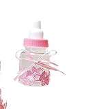Mini-Nuckelflasche zum Befüllen rosa, Geschenk zur Geburt Mädchen