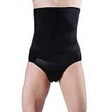 BaronHong Crossdresser Transgender Hiding Gaff Panty mit Bauchkompressionsgürtel Shapewears Brief (schwarz, 2XL)