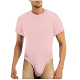 Generisch Herren-Strampler mit kurzen Ärmeln, Pyjama, Strampler, Pyjama, Strampler, Basic-Strampler (S)