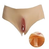 BIMEI Herrenunterwäsche Gaff Slip Fake Vagina Silikonhose Crossdresser Anzug Transgender CD Sissy Panties #12 (DE/NL/SE/PL, Alphanumerisch, Einheitsgröße, Regular, Regular, Beige)