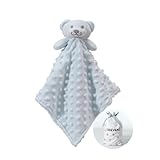 CREVENT Baby Schmusetuch,Plüsch Komfort Schnuffeltuch für Neugeborene,Weich & Waschbar Kuscheltuch Schlaftier für Babys und Kleinkinder,Spielzeug 0+ Monate,Blauer Bären.