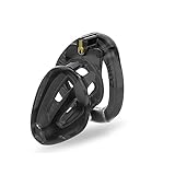 Peniskäfig Plastik 2 Farben Keuschheitskäfig Herren 2 Größen mit 4 Offenen Penisringen Extrem Bondage Cock Cage BDSM Abstinenz Fetisch Keuschheitsgürtel Männer Sexspielzeug BDSM,L,Black