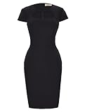 GRACE KARIN Vintage Kleid schwarz Rockabilly Kleid Damen Pencil Kleid festlich Etuikleider S CL8947-1