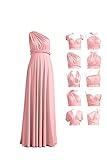 72styles Damen Infinity Kleid mit Bandeau Convertible Brautjungfernkleid Lang Übergröße Multi-Way Kleid Twist Wickelkleid Dusty Rose