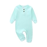 KIDDLETOWN Neutral Baby Kleidung Bodysuit Langarm Snap Verschluss gerippte Onesie Nachtwäsche (Hellgrün, 9-12 Momente)