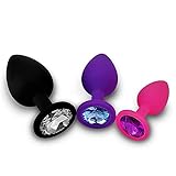 DasWas Poppiges Analplug Buttplug Set | Gleitfreudig + Sanft zur Haut | Anal Plug für Frauen + Männer | Silikon Analtoy