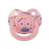Schnuller aus Silikon für Erwachsene bei Angstzuständen – Big Shield Cute Paci zum Schlafen – Große Brustwarze Prinzessin und Katze Binky Pink