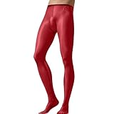 HTRUIYATY Männer Strumpfhose Sissy Dessous Männer Sexy Crossdresser Herren Sissy Kleidung strumpfhosen Rot