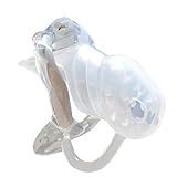 JPGeil Silikon Harz Keuschheitskäfig mit Spikes Herren kurzer Mini-Keuschheitsgürtel HT Peniskäfig CBT Folter Cock Cage Mann SM Bondage Sexspielzeug (Transparent-S-46mm)