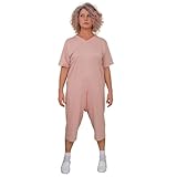 FERRUCCI COMFORT Schlafanzüge mit kurzen Ärmeln, Langen Ärmeln und Rückenreißverschluss für Inkontinenz und Alzheimer, 9078 MC PC, Rosa, als Frau (M)