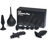 Sinful Analplug set - Ultimate Anal Training Vollständiges Butt Plug Set für Anfänger - Butt Plugs, Bullet Vibrator und Dusche - Flexibel Silikon Plug Sexspielzeug Set für Frauen Männer und Paare