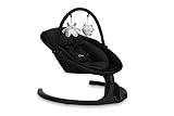 MoMi KENANI ONYX Babywippe für Babys bis 9 kg, mit LED-Display, Fernbedienung & Bluetooth für Smartphone, Batterie- oder Stromanschluss, mit 5-Punkt-Sicherheitsgurt, Bügel und Spielzeug
