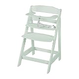 roba Babyhochstuhl Sit Up Flex - Mitwachsender Hochstuhl aus Holz - Verstellbarer Kinderhochstuhl mit Schrittgurt - ab 6 Monaten bis 70 kg - Mint