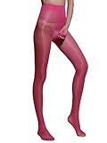 iEFiEL Herren Leggings Transparent Strumpfhose Stockings Sissy Hosen Lang Einfarbig Unterhosen Unterwäsche Pantyhose Hell Rosa Einheitsgröße