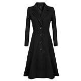 Generisch Damen,Lange-Wolljacke-,-Wollmantel-Lang-Elegant-Übergangsjacke-Warm-Große-Größen-Winterjacke-Mit-Knopfleiste-Trenchcoat-Bodenlanges-Freizeitjacke-Business-Trench-Mantel-Winterjacke-Overcoat