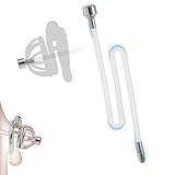BDSMYOU Peniskäfig Zubehör,Dilator Harnröhre Edelstahl Silikon Hohl Penis Plug für Chastity Cage Male Keuschheitsgürtel,Harnröhren Dilatatoren Männer Katheter für Keuschheitskäfig Herren (5 * 300mm)