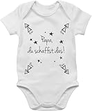 Baby Body Junge Mädchen - Strampler & - Papa du schaffst das - 1/3 Monate - Weiß - hallo sachen für neugeborene babybody geschenk frischgebackener zur geburt babystrampler werdender mit sprüchen