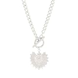 Zubehör Sterling Silber Punk-Anhänger Knebelhalsketten Damen, Unisex Dicke Kette Knebelhalskette – Vintage Herz Knebelanhänger-Halsband, OT-Schnalle Knebelverschluss für Weihnachten, Geburtstag,