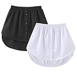 Girstunm Women's Shirt Extender for Women 2Pcs Adjustable Layered Fake Top Lower Sweep Shirt Half Length Mini Skirt for Girls Schwarz und Weiß 3XL