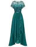 Berylove Brautjungfernkleid Grüne Abendkleider Paillettenkleid Kleider Für Hochzeitsgäste Cocktailkleid Floryday Kleider Spitzenkleid RBLP7051XP PeacockGreen S