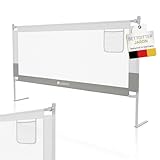 Juskys Baby Bettgitter Jaron 180 cm - höhenverstellbar, kombinierbar & klappbar - Bett Rausfallschutz für Kinder - Bettumrandung Kinderbett - Grau