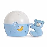 Chicco Next2Stars Nachtlicht Baby Sternenhimmel Projektor mit Plüschtier - Sternenlicht Projektor für Babybettchen, Nachtlicht mit Soundsensor, 3 Lichteffekte und Musik - 0+ Monate, Blau