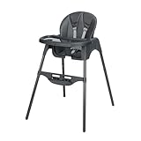 Bebeconfort Meely Plus, 2-in-1 Hochstuhl Baby, 6 Monate – 3 Jahre, gepolsterte Hochstuhlkissen, leichter Kinderstuhl (4 kg), Fußstütze und Tablett verstellbar, Rückenlehne verstellbar, Tinted Graphite