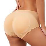 APMGONT Damen Push Up Unterhose, Butt Lifter Höschen Frauen Enhancers Fake Ass Damen Butt Lifter Höschen Hip Enhancer Shapewear Po Heber Unterhose (Beige, S)