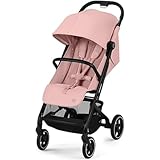 Cybex Gold Kinderwagen Beezy mit One-Pull Harness, Ab Geburt bis ca. 4 Jahre (max. 22 kg), Kompakt und ergonomisch, Candy Pink (Pink mit schwarzem Rahmen)