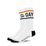 Prowler Gay Socks - Rainbow Pride Crew Socken mit auffälligem Slogan Paw Logo | Bequeme Baumwollmischung, Einheitsgröße 39-45