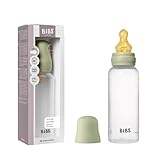 BIBS Babyflasche 270 ml. Sauger aus Naturkautschuk - Babyflaschenset. Anti-Kolik. BPA-frei. Mittlerem Fluss. leicht und einfach zu reinigen. geeignet für Neugeborene ab 0 Jahren - Sage