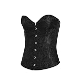 Generisch Damen Miederhose Korsett Top Korsett Top Gothic Jacquard Shapewear Bauchgurt (Black, S)