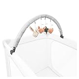 hauck Baby Spielbogen für Reisebetten, Waldtiere - Kompatibel mit Dream N Play Plus, Sleep N Play Go Plus und Play N Relax Center - Motorikspielzeug mit Rassel - Höhenverstellbar - Klappbar