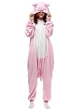 ZKomoL Onesie-Kostüm für Erwachsene, unisex, Weihnachten, Party, Pyjama, Cosplay, Nachtwäsche, Rosa, Schwein, M