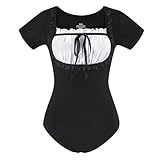 LittleForBig Baumwolle Strampler Onesie Pyjamas Bodysuit – Klassisch Lolita Strampler Schwarz XXXXL