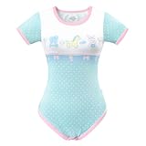 LittleForBig Seidiger Strampler Onesie Schlafanzug Bodysuit - Baby Parade Vintage Strampler Blau L