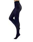 CALZITALY Strumpfhose aus Merinowolle, Winterstrumpfhosen, Warme Strumpfhose | Schwarz, Grau, Navy, Violet, Braun, Beige, Bordeaux, Grün| S, M, L, XL | 100 DEN | Made in Italy (XL, Navy)